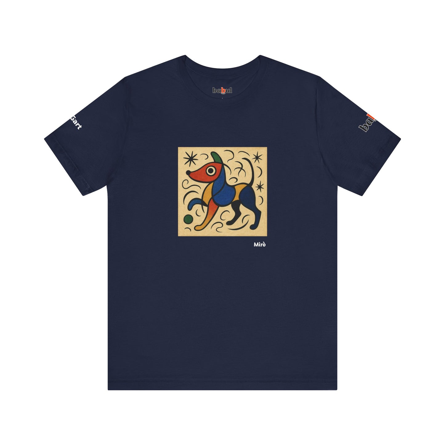 DOGART Unisex Jersey Dog T-Shirt - MIRO - Iconic Painting Reimagined with Dogs
