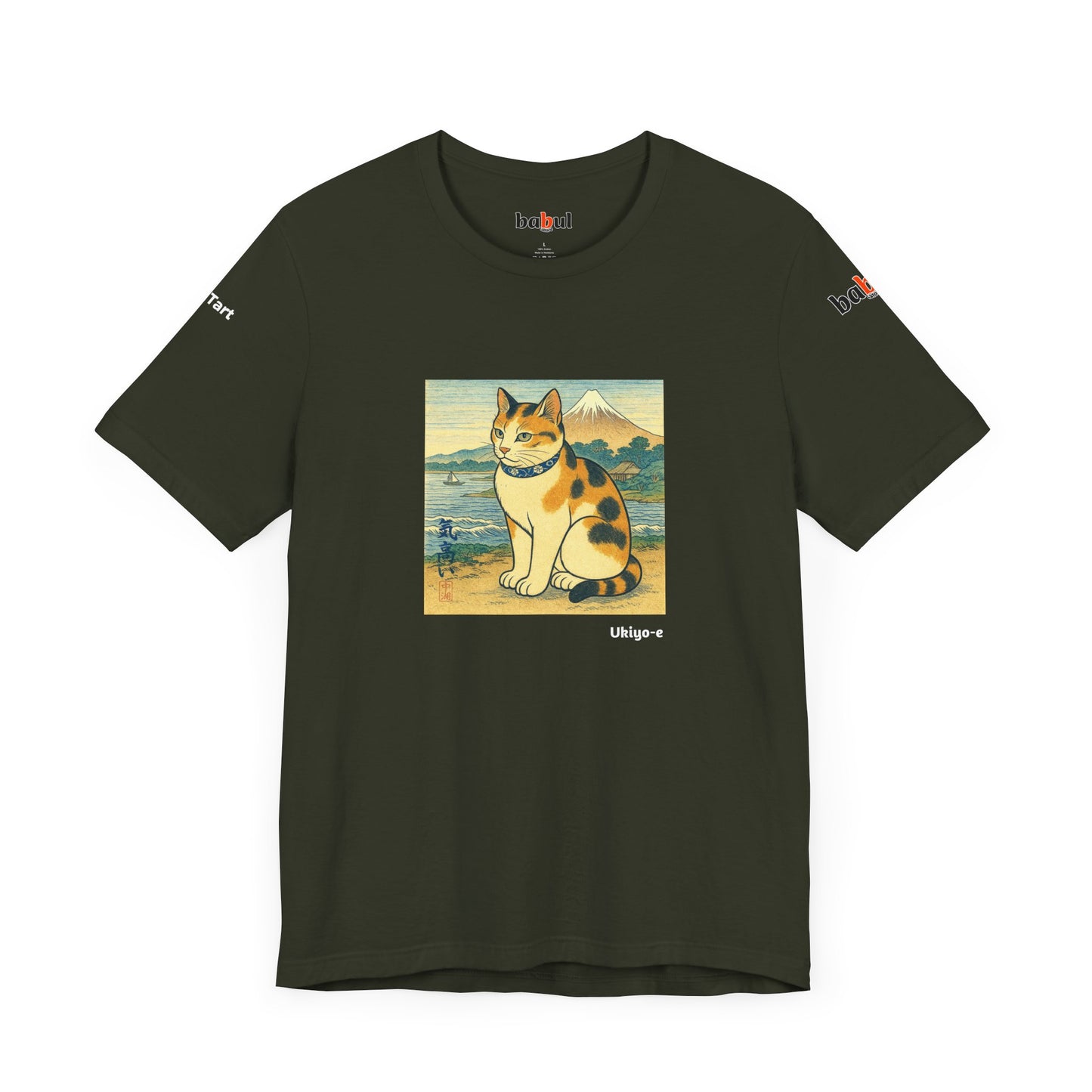 CATART Unisex Jersey Cat T-Shirt - UKIYO-E Japanese art Style - Iconic Painting Reimagined with Cats