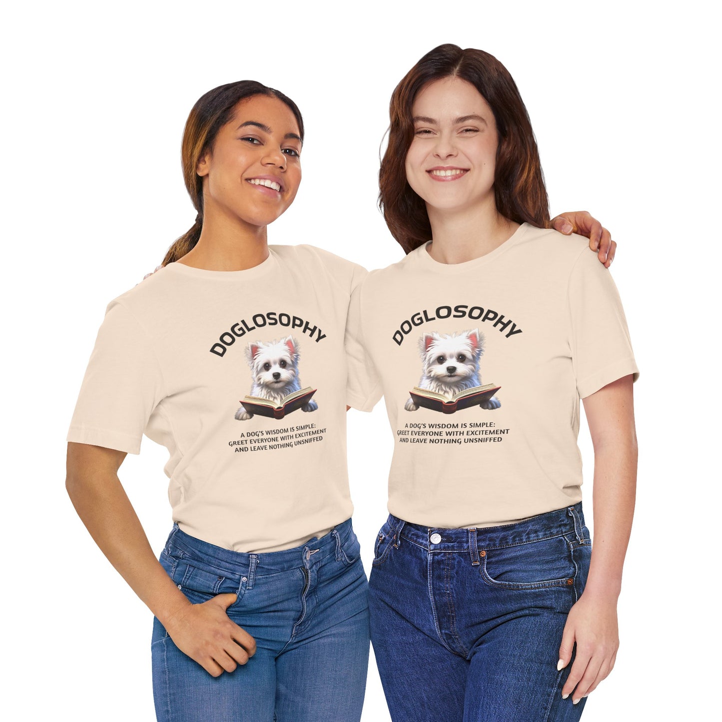 Doglosophy Unisex Jersey Short Sleeve Tee – "A Dog's wisdom is simple" Design