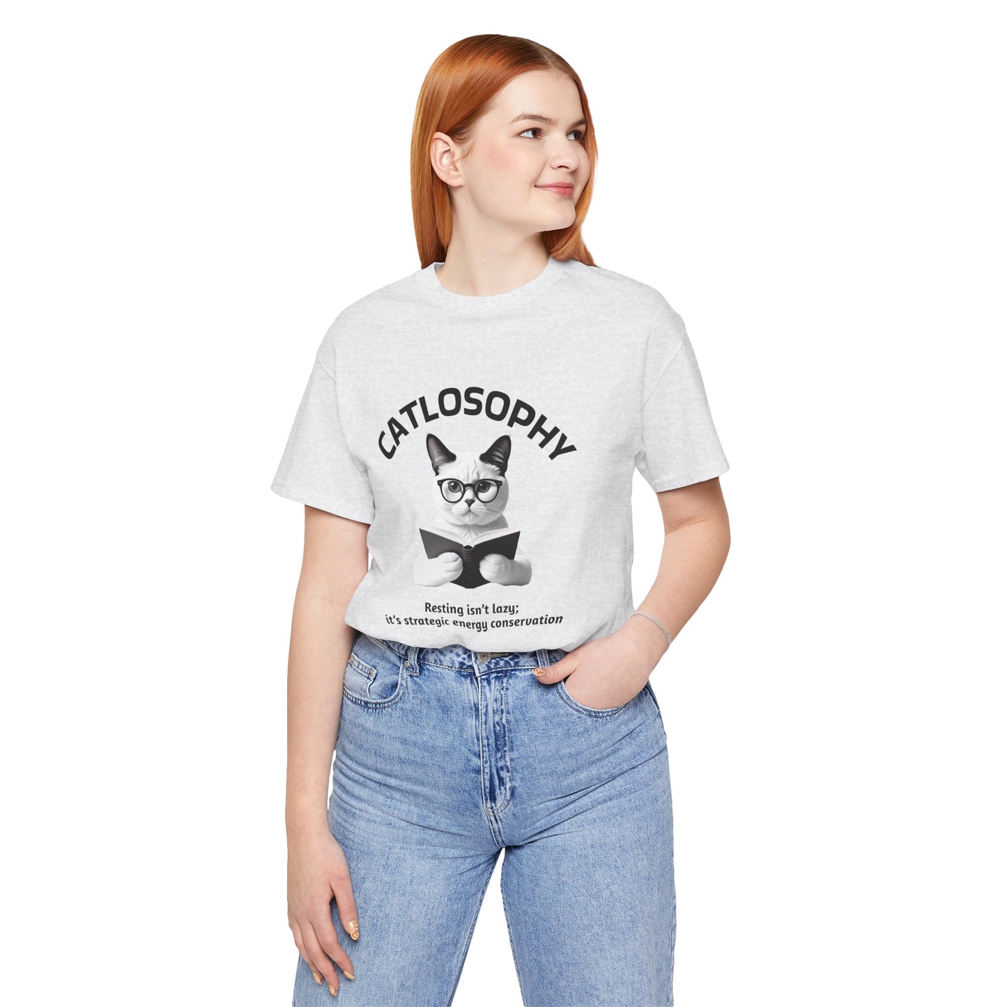 Catlosophy Unisex Jersey Short Sleeve Tee – "Resting isn't Lazy" Design