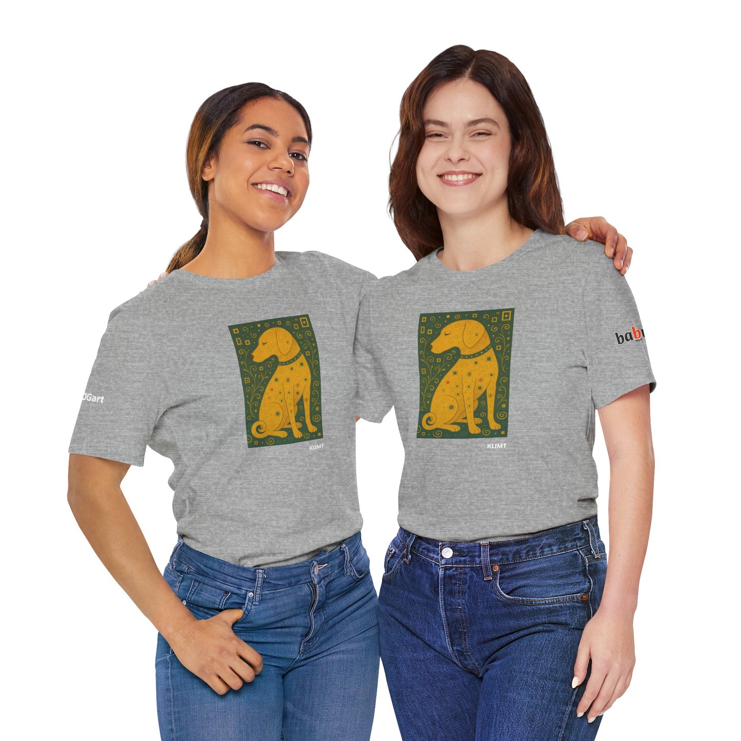 DOGART Unisex Jersey Dog T-Shirt - KLIMT - Iconic Painting Reimagined with Dogs