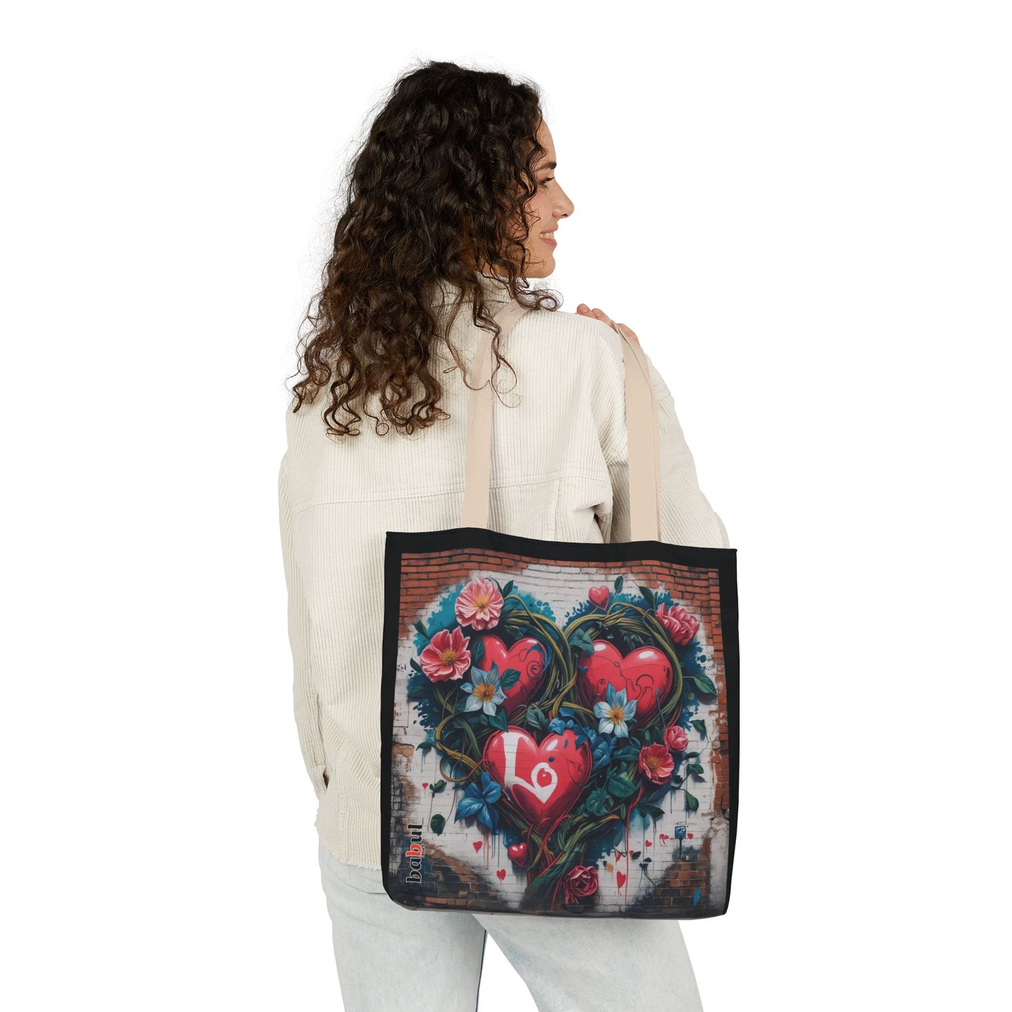 Artistic Surge - Eco-Friendly Canvas Tote Bag - LOVE HEARTS