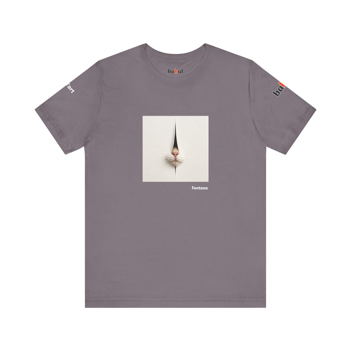 CATART Unisex Jersey Cat T-Shirt - FONTANA - Iconic Painting Reimagined with Cats