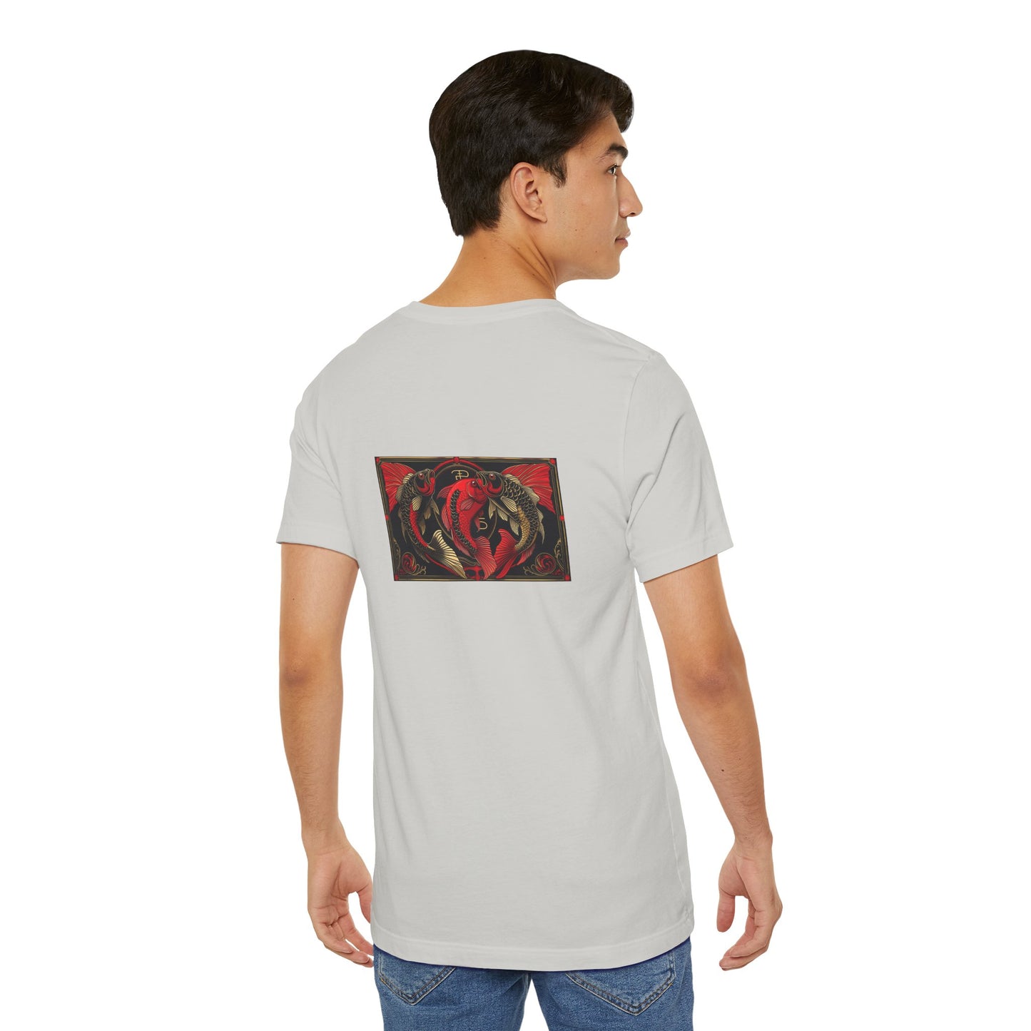Pisces - Gothic Zodiac, Red Graphic on the back T-Shirt. Zodiac in the Shadows