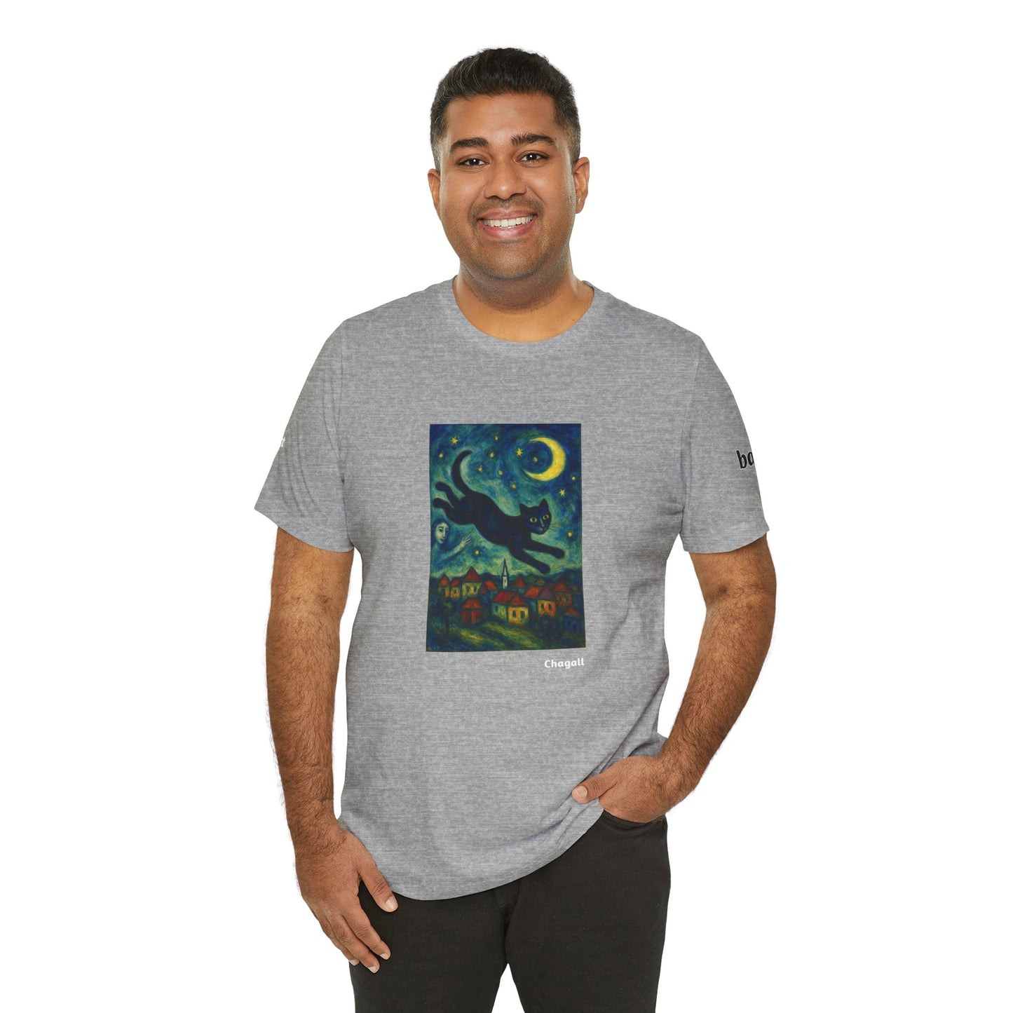 CATART Unisex Jersey Cat T-Shirt - MARC CHAGALL - Iconic Painting Reimagined with Cats