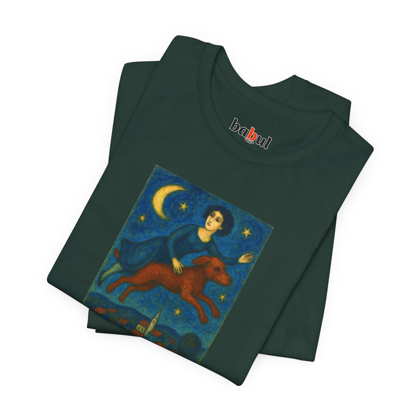 DOGART Unisex Jersey Dog T-Shirt - MARC CHAGALL - Iconic Painting Reimagined with Dogs