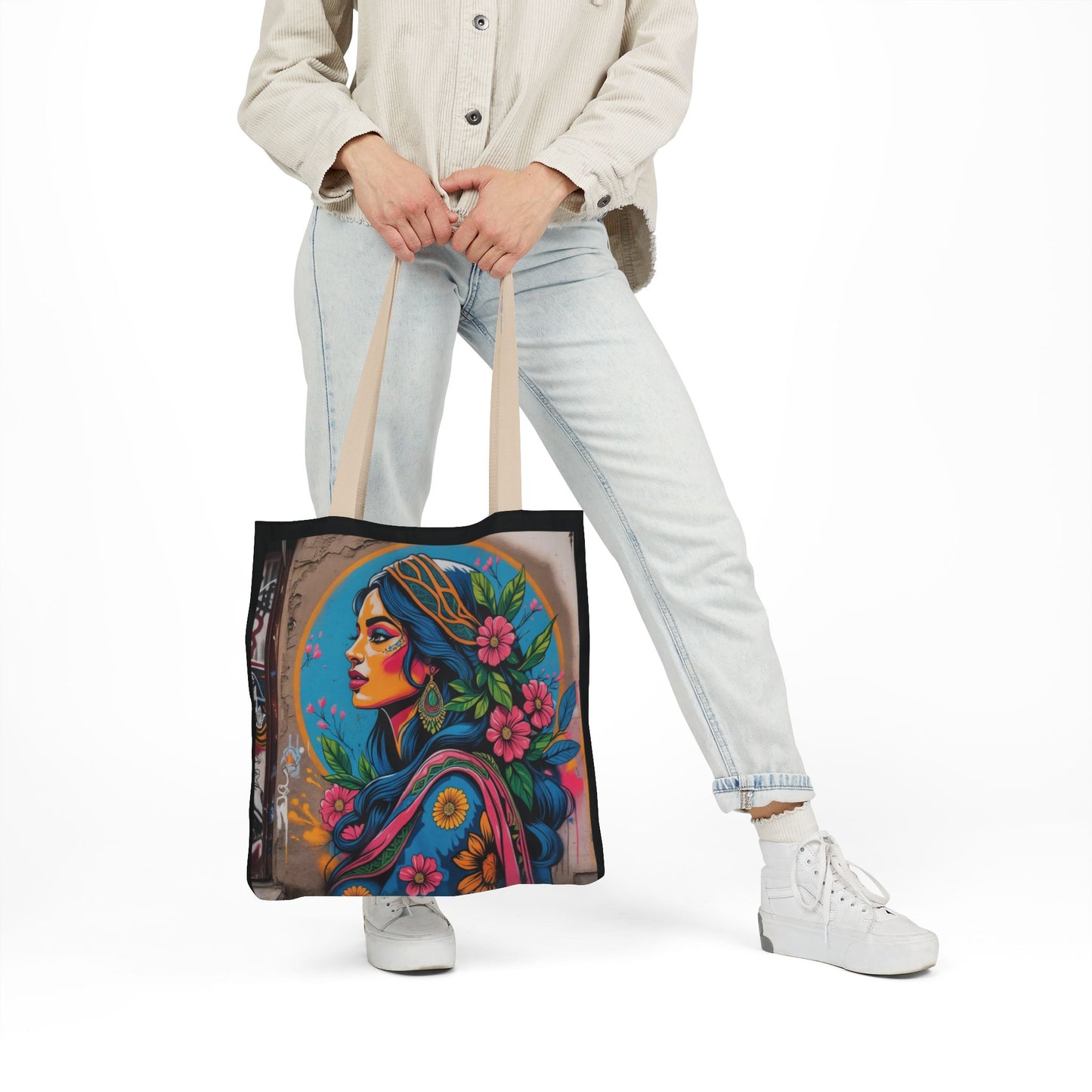 Artistic Surge - Eco-Friendly Canvas Tote Bag - FLOWERED WOMAN