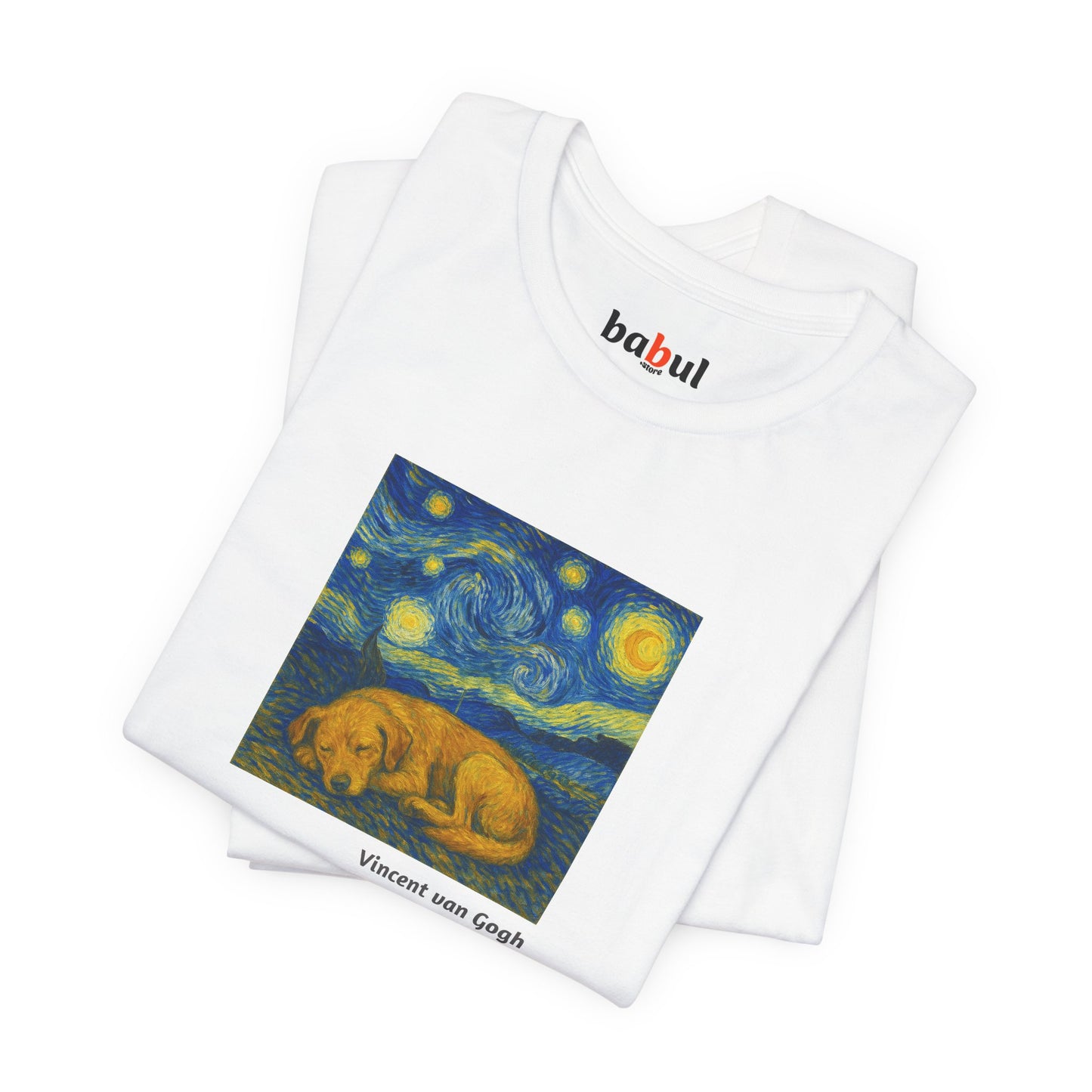DOGART Unisex Jersey Dog T-Shirt - VAN GOGH - Iconic Painting Reimagined with Dogs