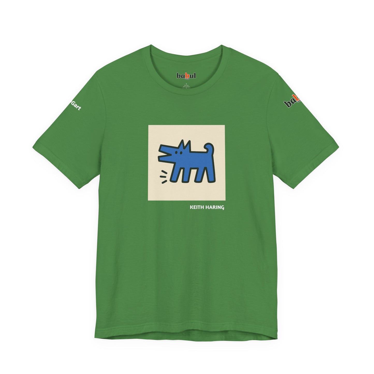DOGART Unisex Jersey Cat T-Shirt - KEITH HARING - Iconic Painting Reimagined with Dogs
