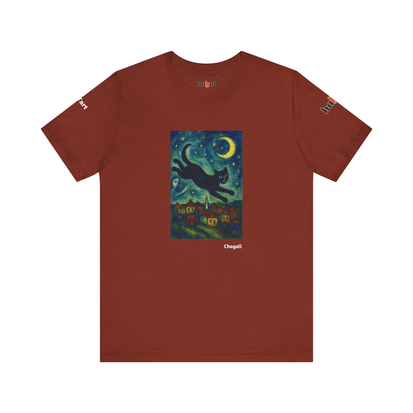 CATART Unisex Jersey Cat T-Shirt - MARC CHAGALL - Iconic Painting Reimagined with Cats