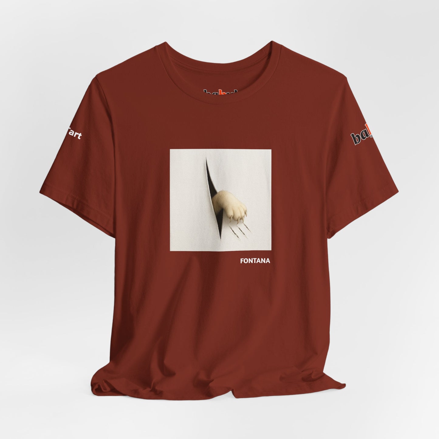 CATART Unisex Jersey Cat T-Shirt - FONTANA - Iconic Painting Reimagined with Cats