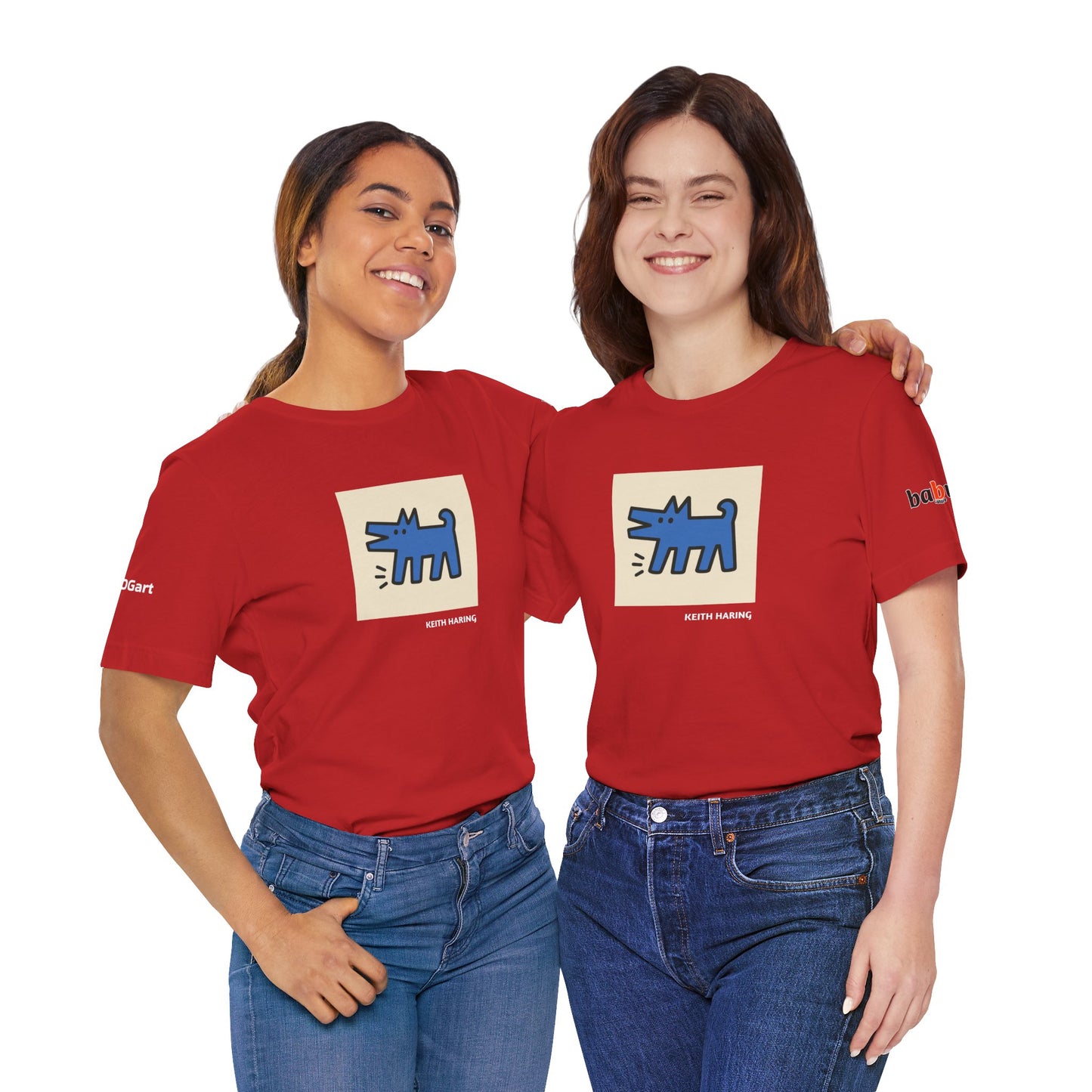 DOGART Unisex Jersey Dog T-Shirt - KEITH HARING - Iconic Painting Reimagined with Dogs