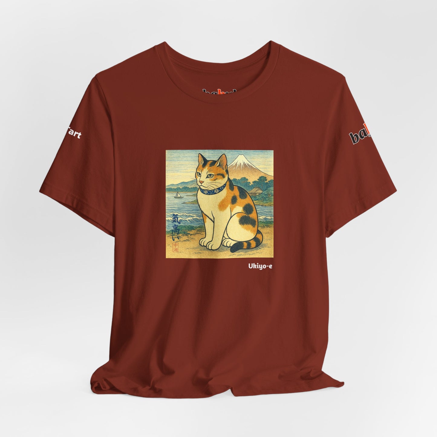 CATART Unisex Jersey Cat T-Shirt - UKIYO-E Japanese art Style - Iconic Painting Reimagined with Cats