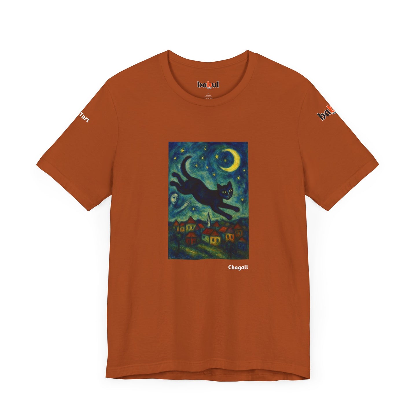 CATART Unisex Jersey Cat T-Shirt - MARC CHAGALL - Iconic Painting Reimagined with Cats