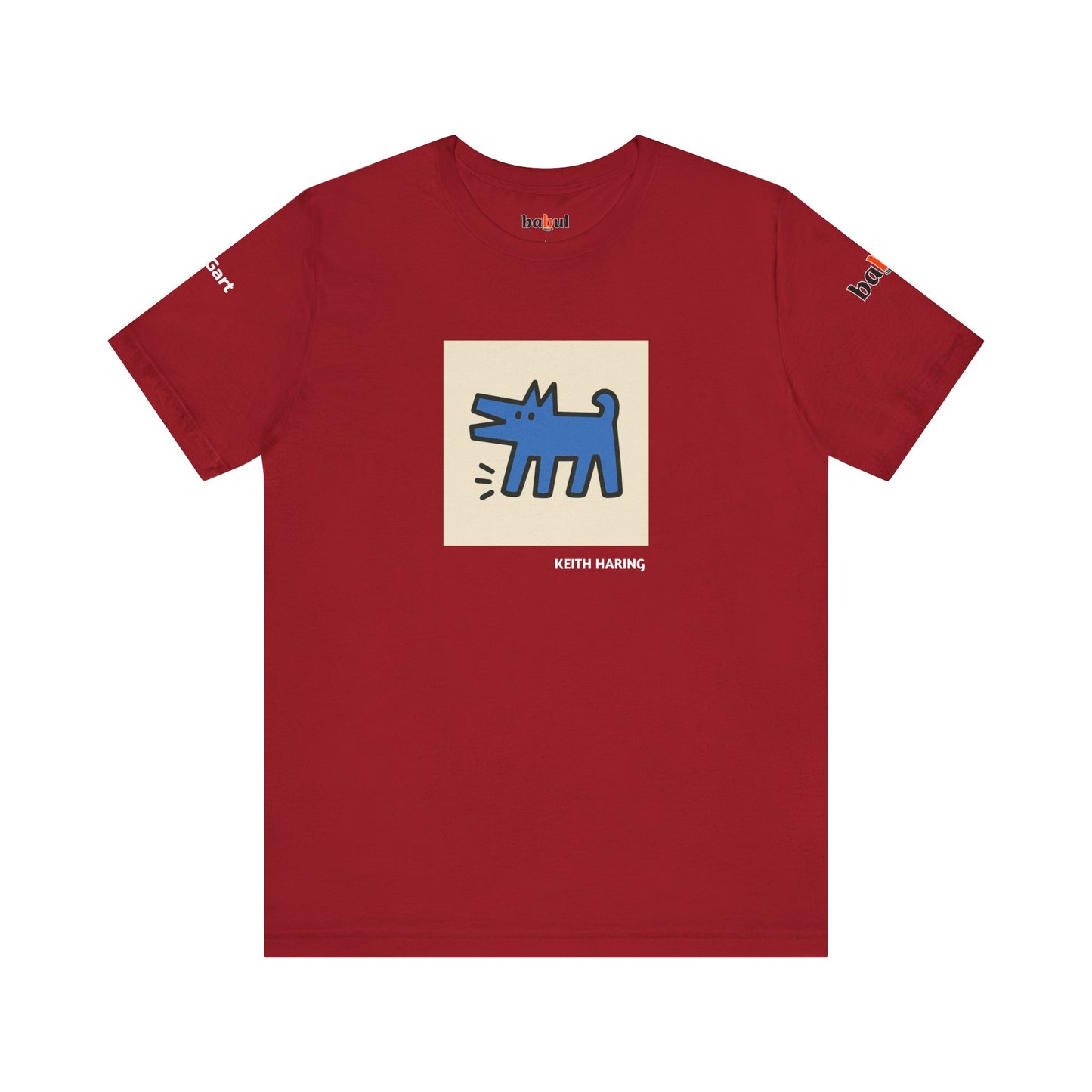 DOGART Unisex Jersey Cat T-Shirt - KEITH HARING - Iconic Painting Reimagined with Dogs