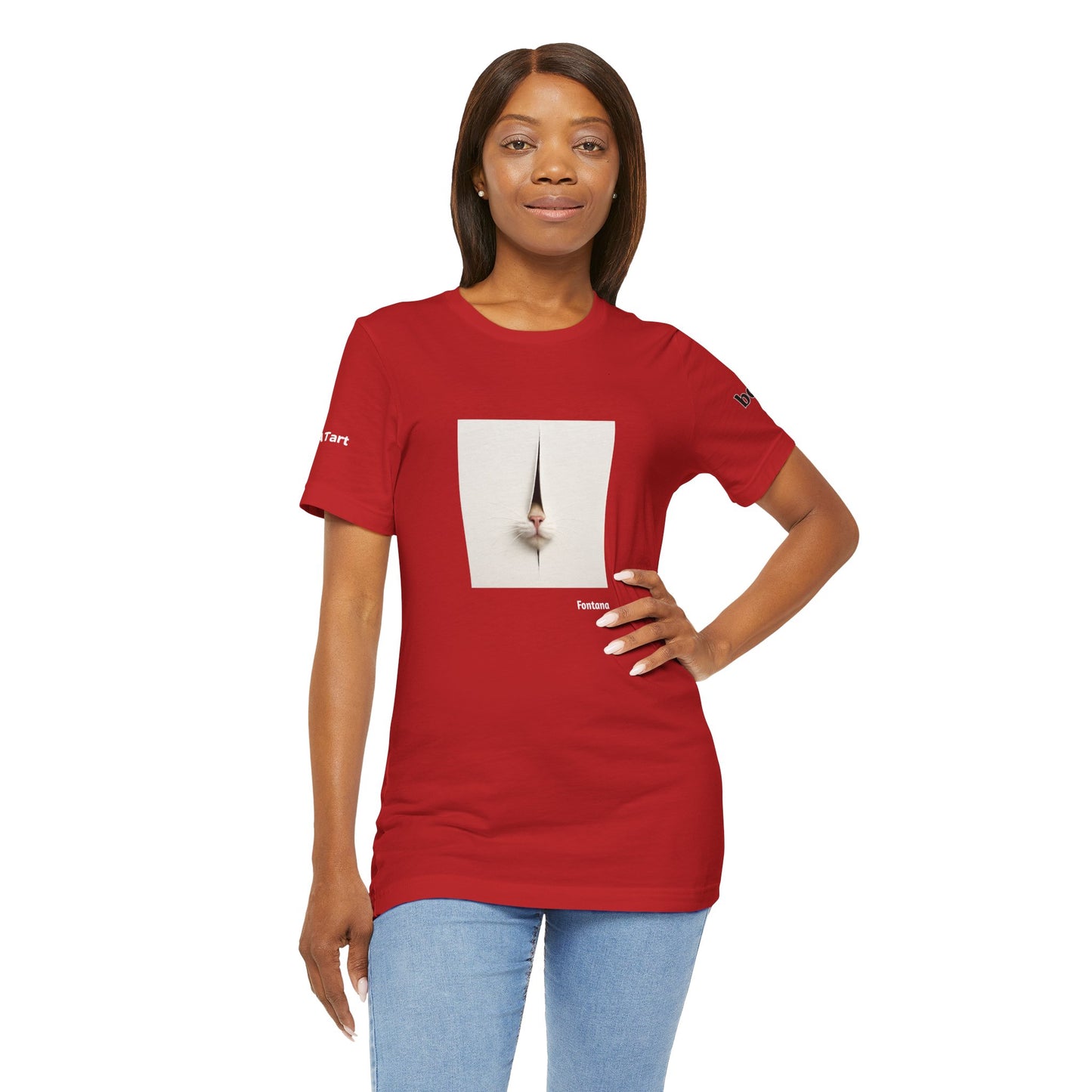 CATART Unisex Jersey Cat T-Shirt - FONTANA - Iconic Painting Reimagined with Cats
