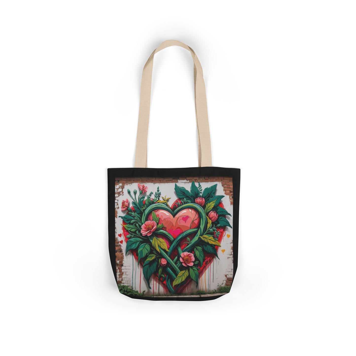 Artistic Surge - Eco-Friendly Canvas Tote Bag - FLOWERED HEARTS
