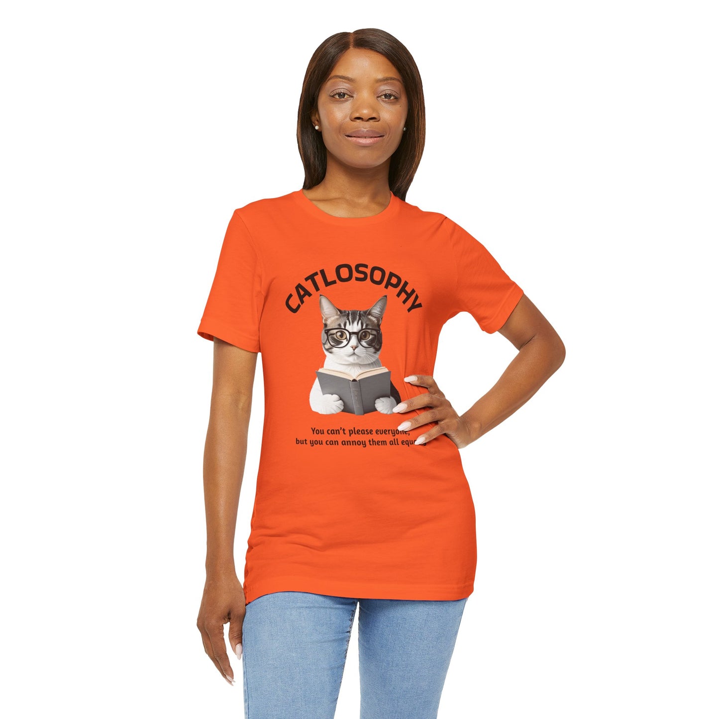 Catlosophy Unisex Jersey Short Sleeve Tee – "You can't please everyone" Design