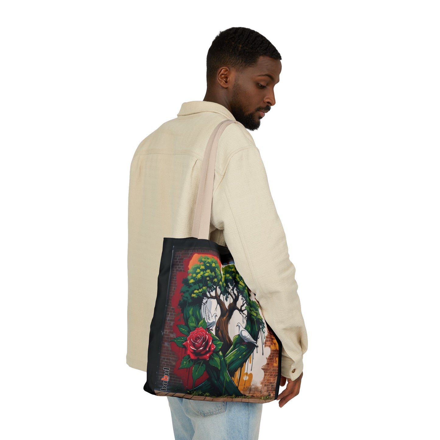 Artistic Surge - Eco-Friendly Canvas Tote Bag - HEART WITH ROSE