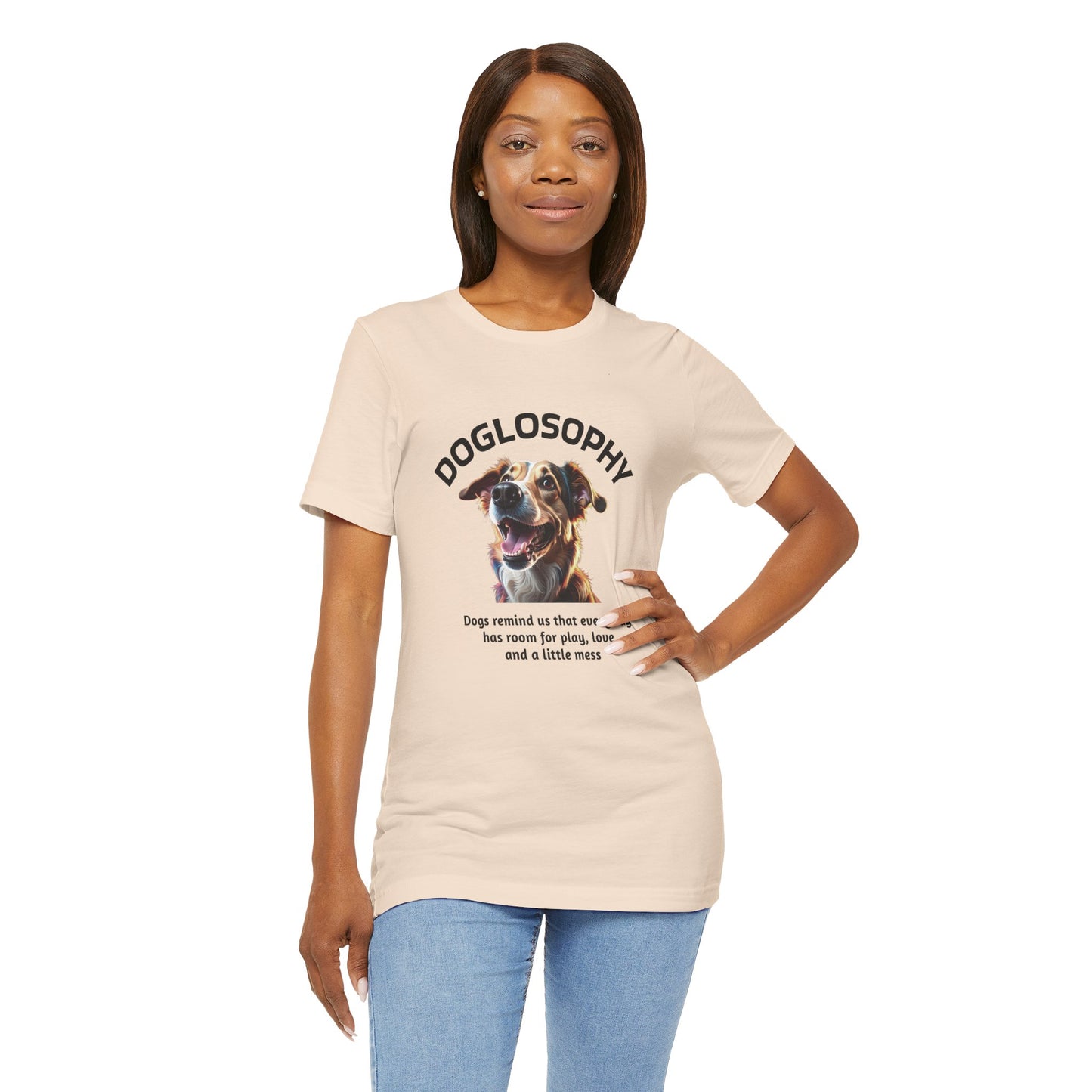 Doglosophy Unisex Jersey Short Sleeve Tee – "Dog Remind Us" Design