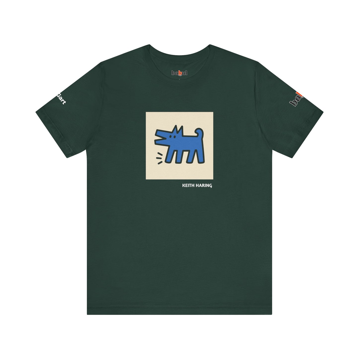 DOGART Unisex Jersey Dog T-Shirt - KEITH HARING - Iconic Painting Reimagined with Dogs