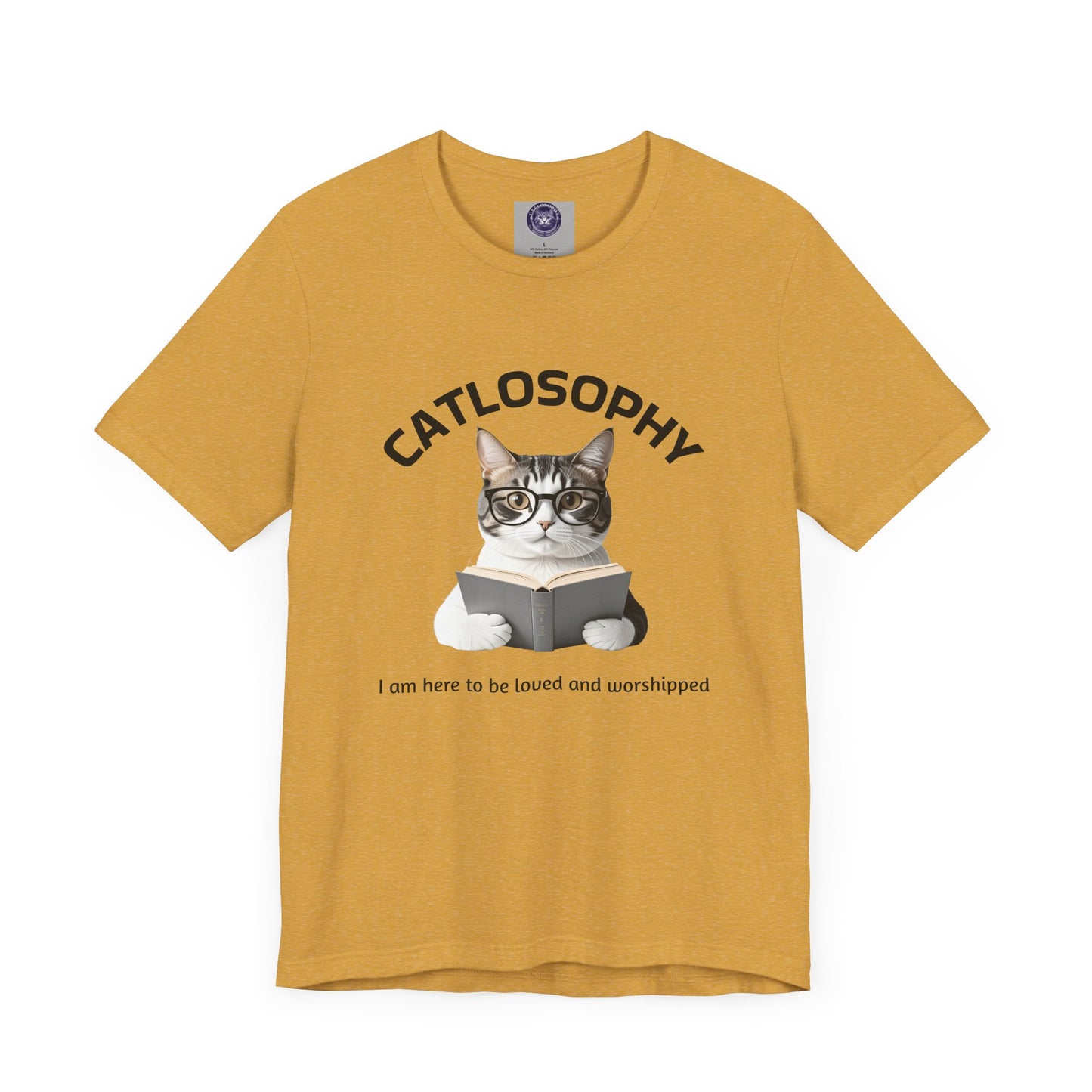 Catlosophy Unisex Jersey Short Sleeve Tee – "I am here to be loved" Design - BABUL T-Shirts