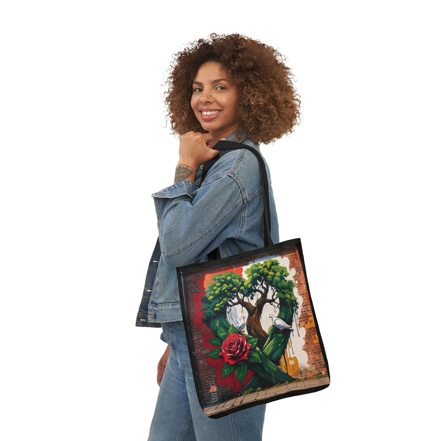 Artistic Surge - Eco-Friendly Canvas Tote Bag - HEART WITH ROSE
