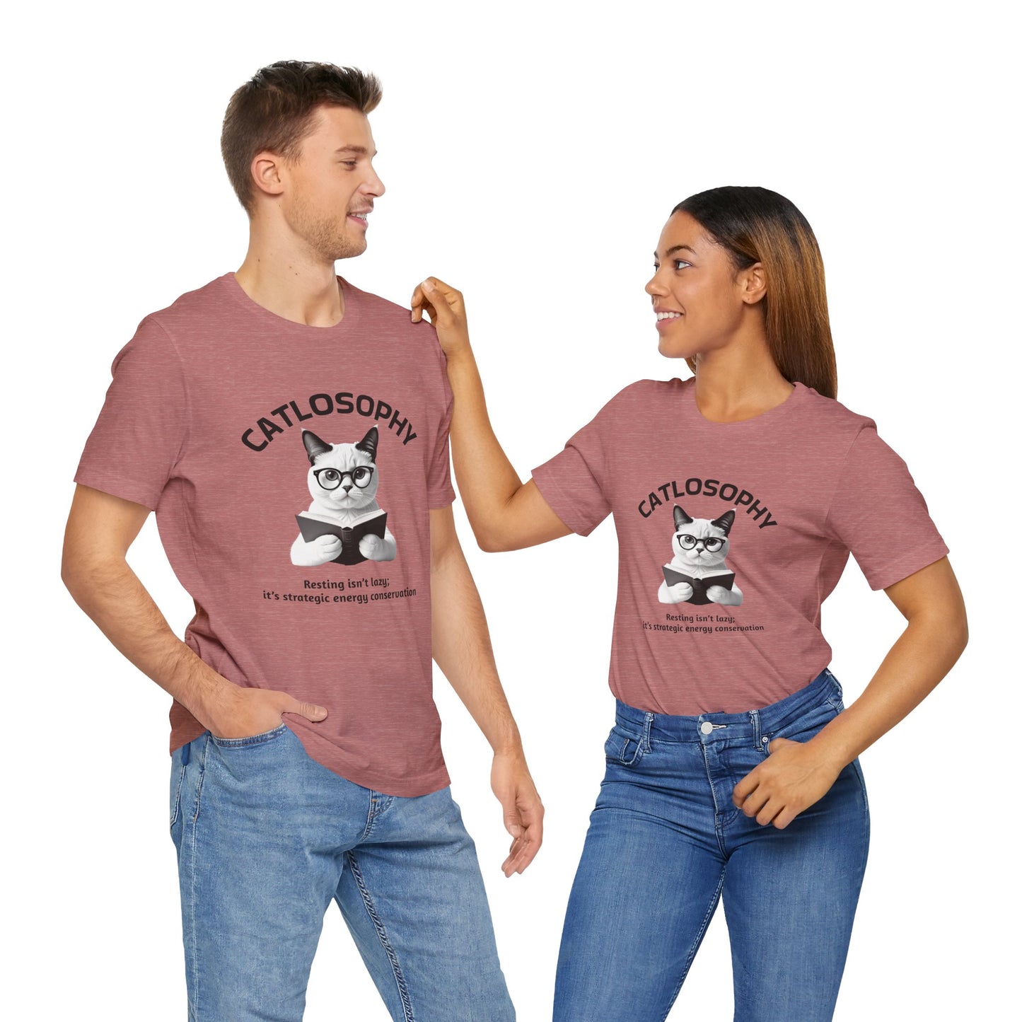 Catlosophy Unisex Jersey Short Sleeve Tee – "Resting isn't Lazy" Design