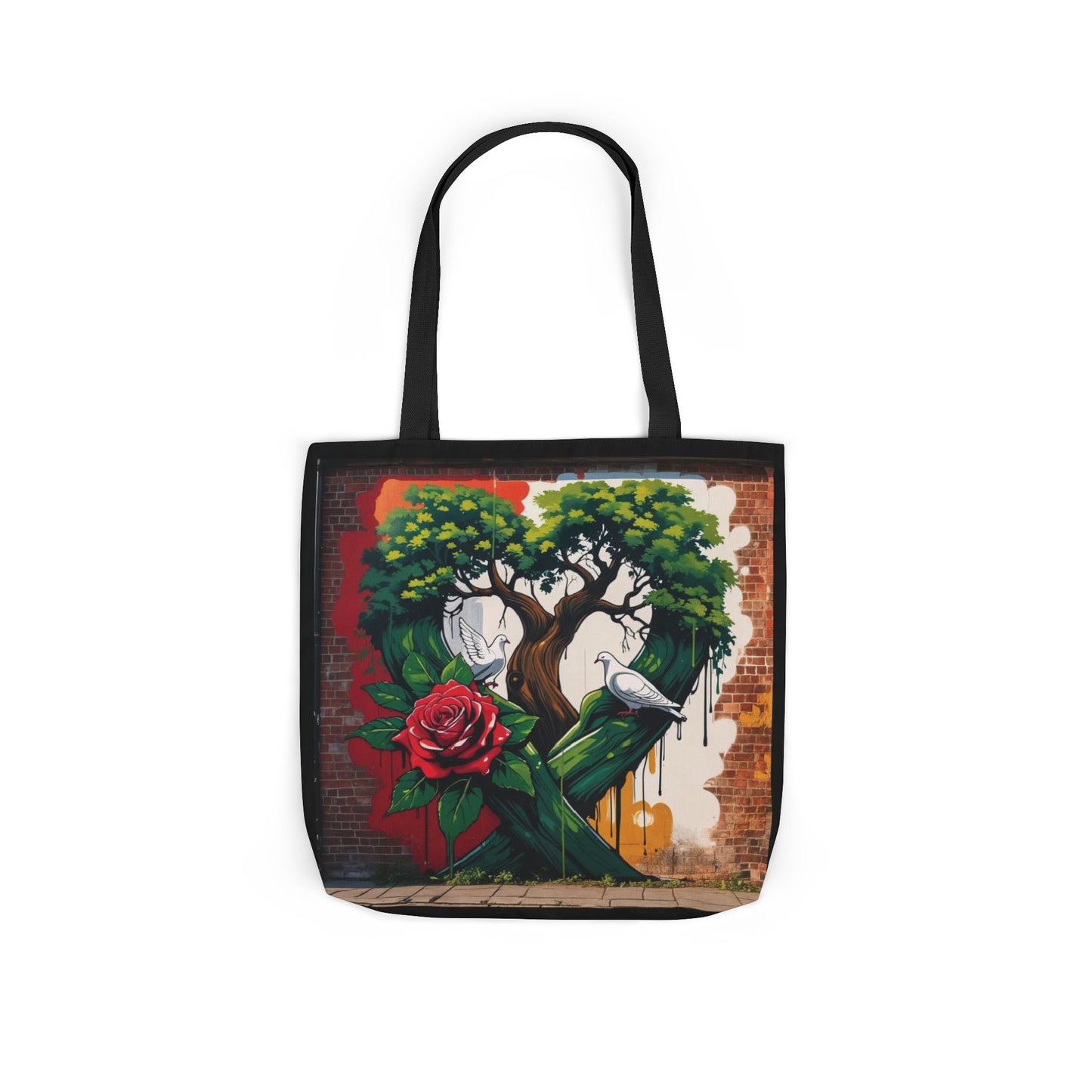 Artistic Surge - Eco-Friendly Canvas Tote Bag - HEART WITH ROSE