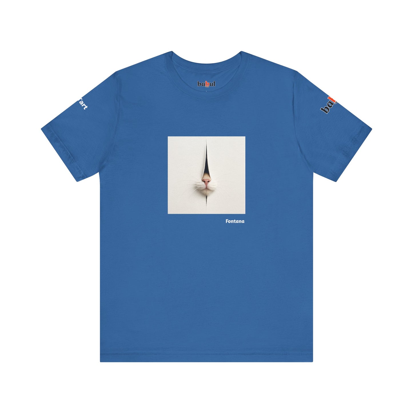 CATART Unisex Jersey Cat T-Shirt - FONTANA - Iconic Painting Reimagined with Cats