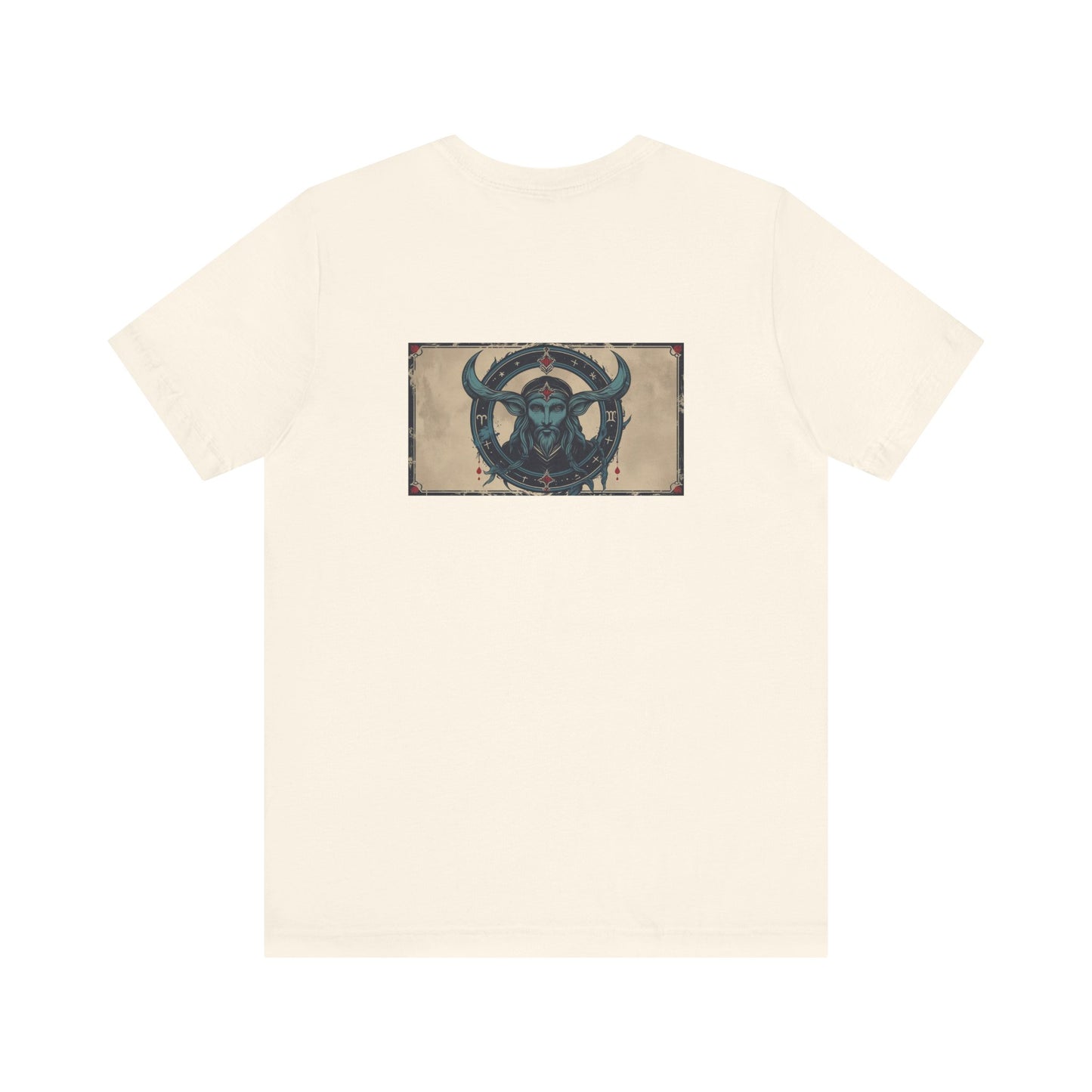 Capricorn - Gothic Zodiac T-Shirt. Blue graphic on the back. Zodiac in the Shadows