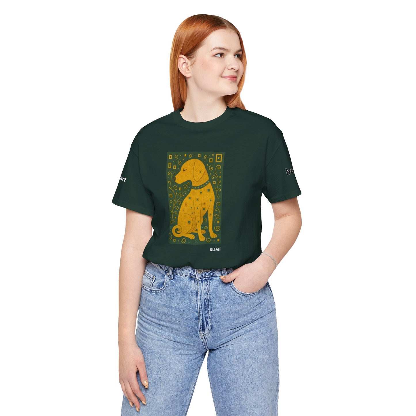 DOGART Unisex Jersey Dog T-Shirt - KLIMT - Iconic Painting Reimagined with Dogs
