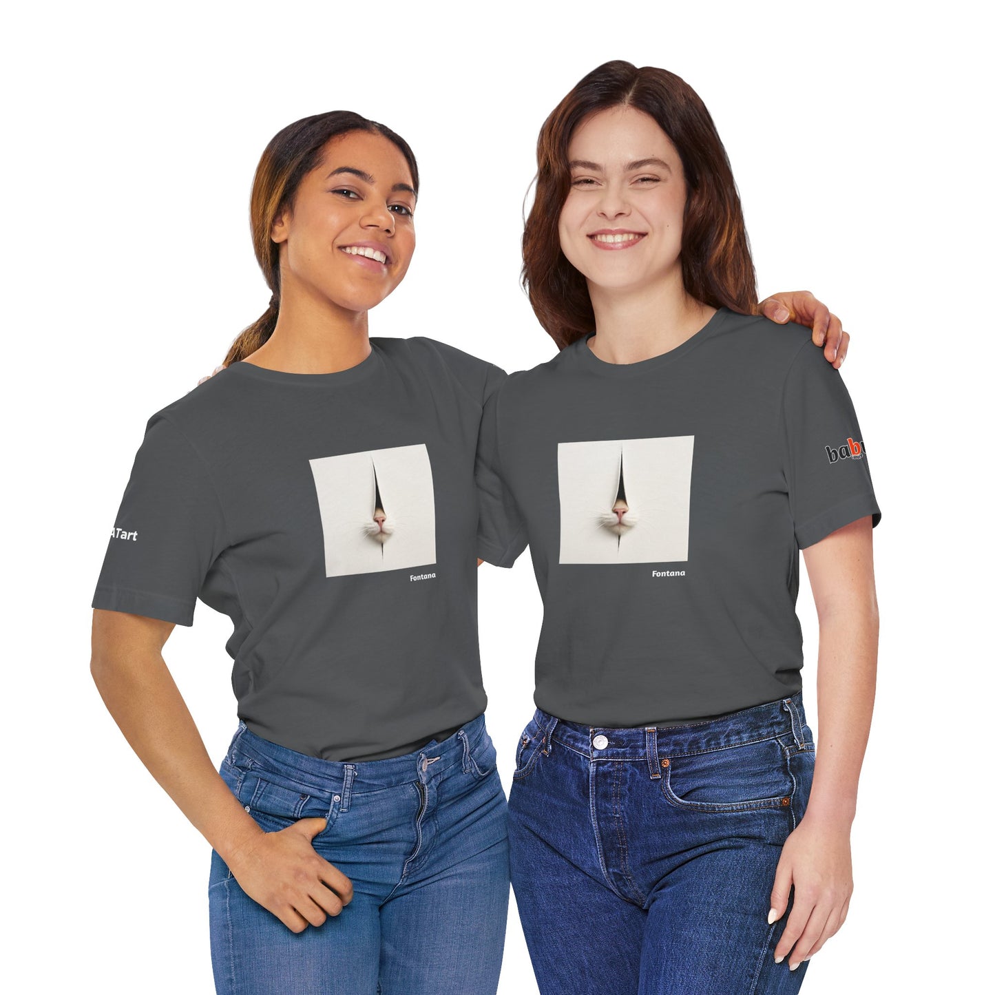 CATART Unisex Jersey Cat T-Shirt - FONTANA - Iconic Painting Reimagined with Cats