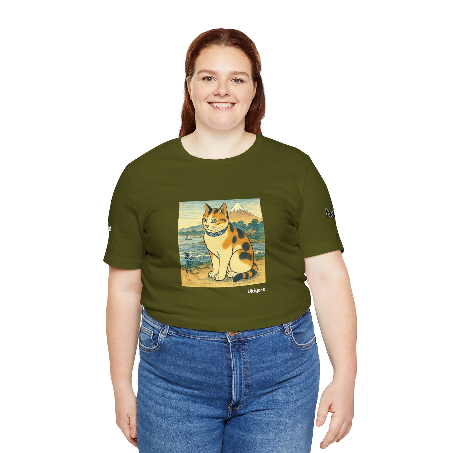 CATART Unisex Jersey Cat T-Shirt - UKIYO-E Japanese art Style - Iconic Painting Reimagined with Cats