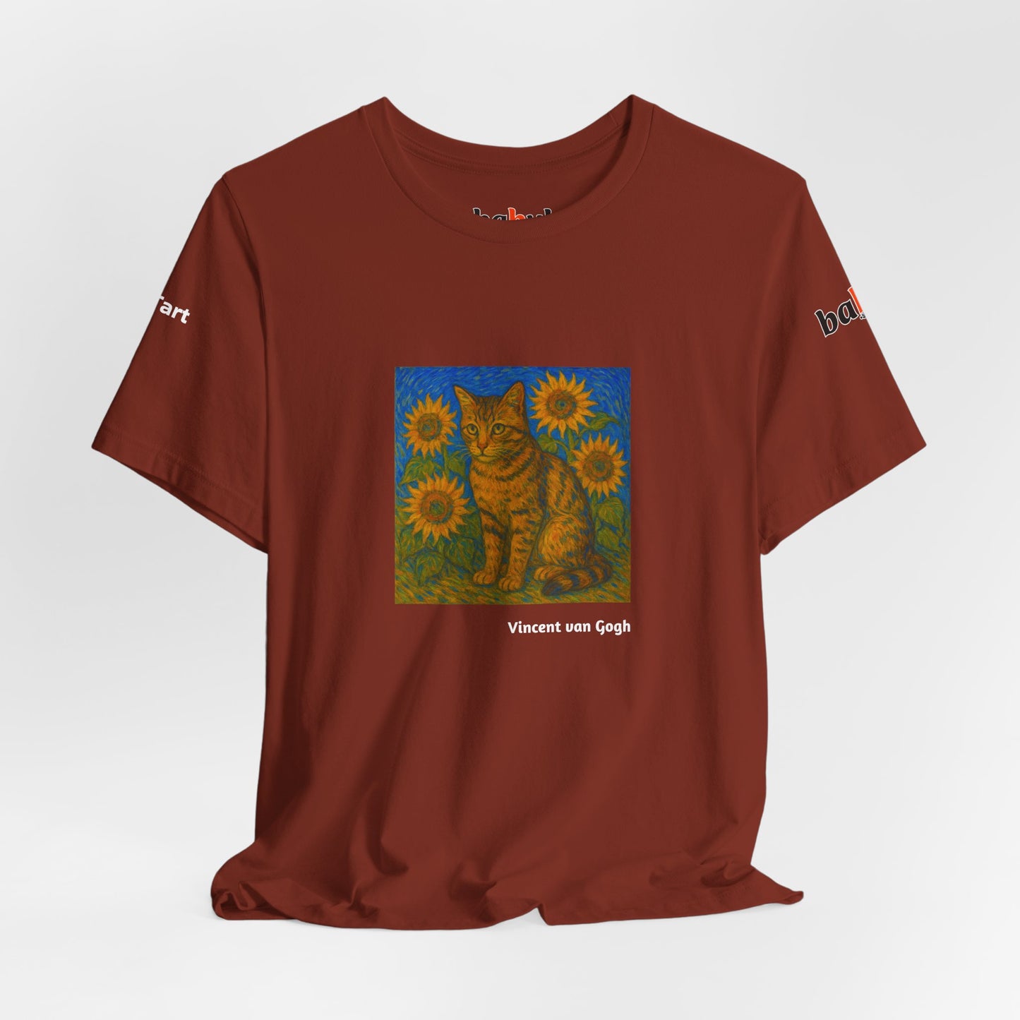 CATART Unisex Jersey Cat T-Shirt - Vincent van Gogh - Iconic Painting Reimagined with Cats