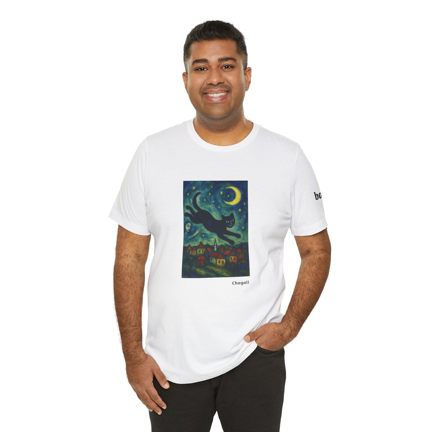 CATART Unisex Jersey Cat T-Shirt - MARC CHAGALL - Iconic Painting Reimagined with Cats