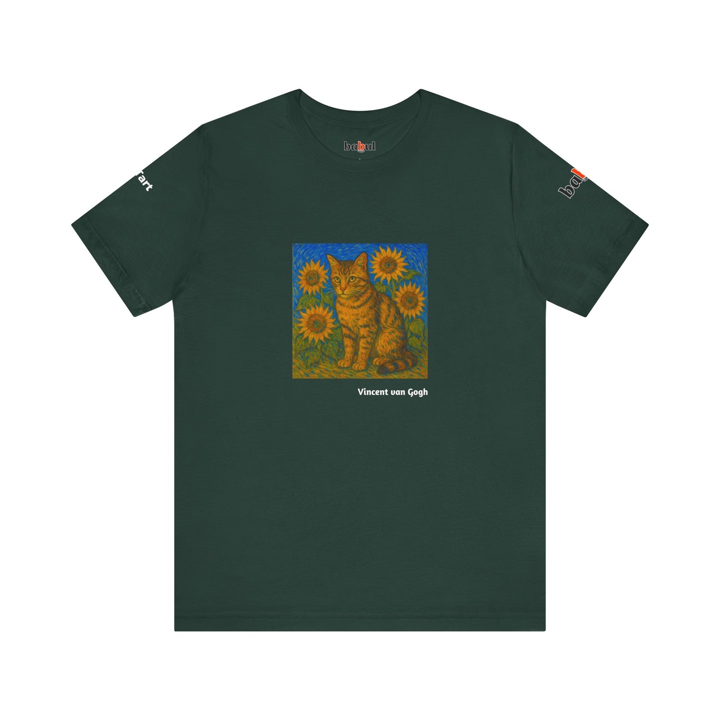 CATART Unisex Jersey Cat T-Shirt - Vincent van Gogh - Iconic Painting Reimagined with Cats