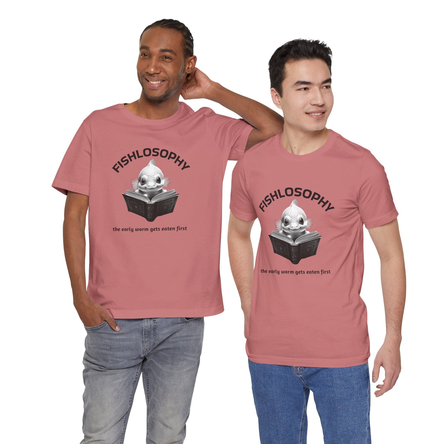 Fishlosophy Unisex Jersey Short Sleeve Tee – The Early Worms Get Eaten First