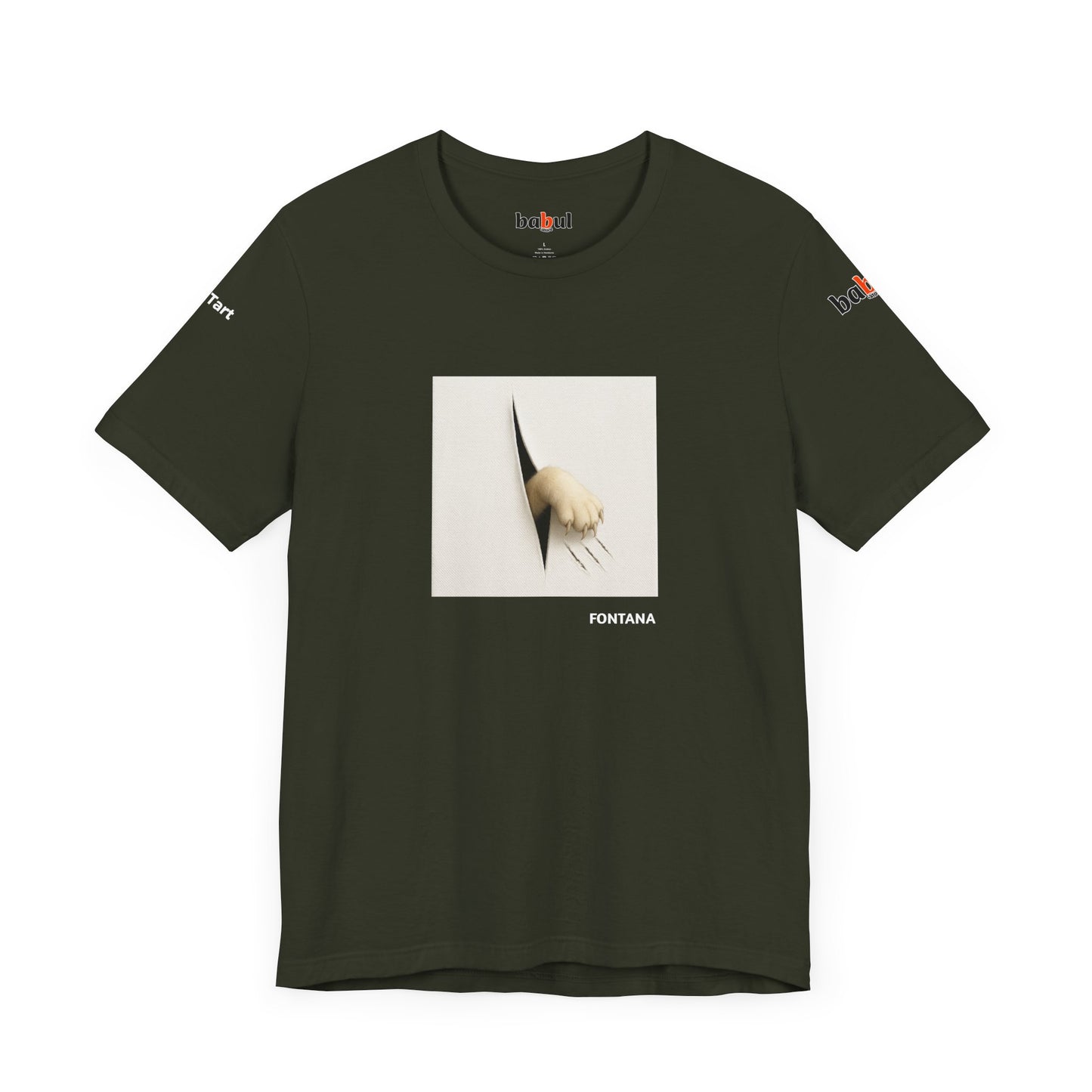 CATART Unisex Jersey Cat T-Shirt - FONTANA - Iconic Painting Reimagined with Cats