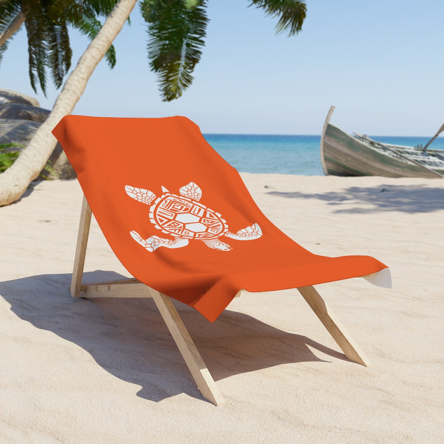 Tribal Waves Beach Towel - SEA TURTLE