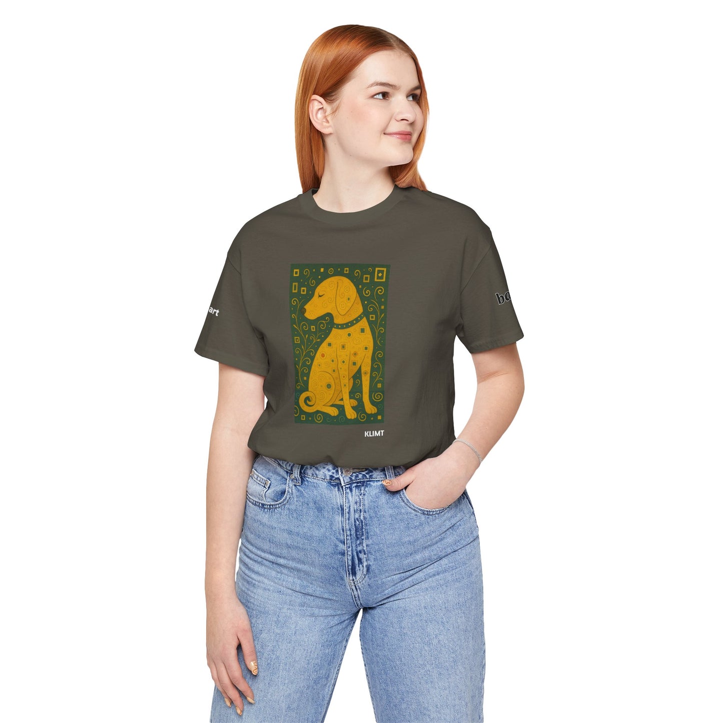 DOGART Unisex Jersey Dog T-Shirt - KLIMT - Iconic Painting Reimagined with Dogs