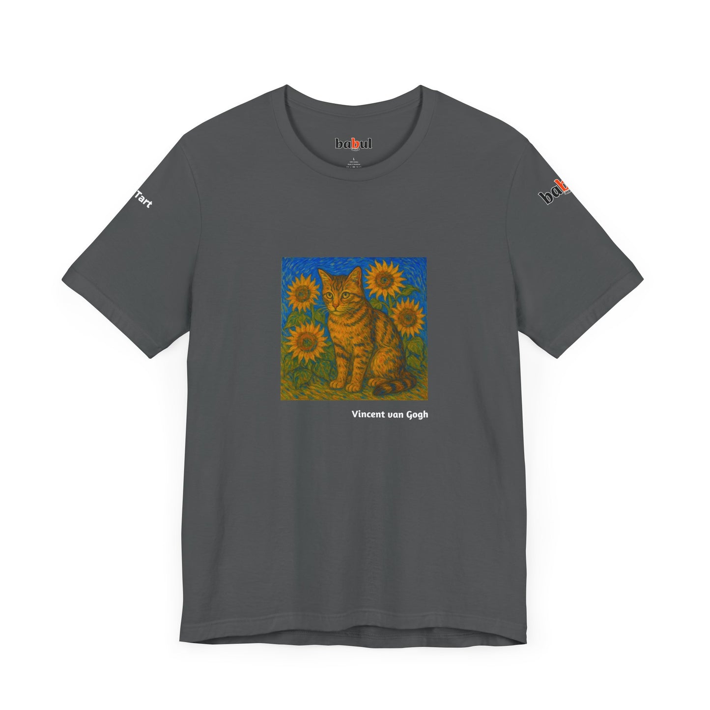 CATART Unisex Jersey Cat T-Shirt - Vincent van Gogh - Iconic Painting Reimagined with Cats