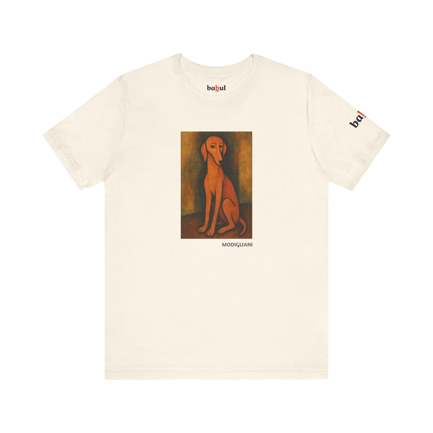 DOGART Unisex Jersey DOG T-Shirt - MODIGLIANI - Iconic Painting Reimagined with Dogs