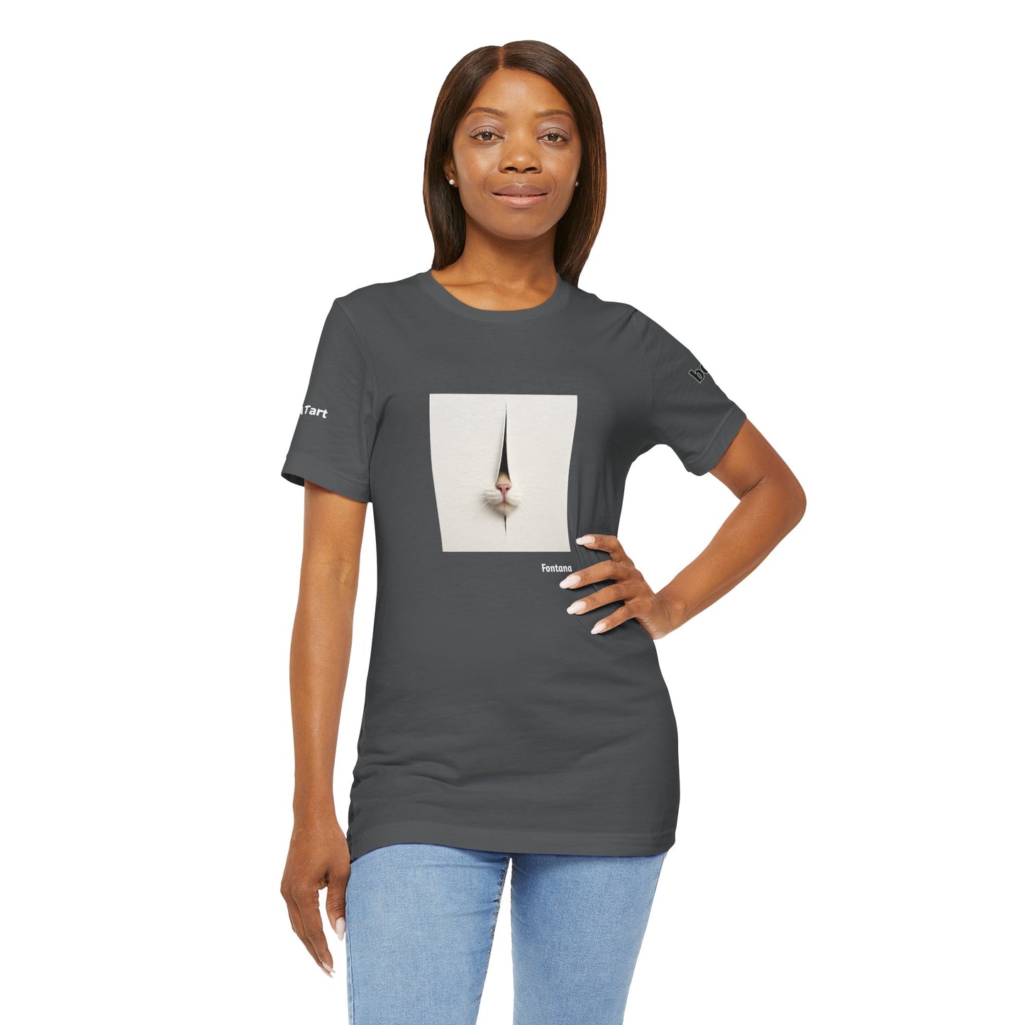 CATART Unisex Jersey Cat T-Shirt - FONTANA - Iconic Painting Reimagined with Cats