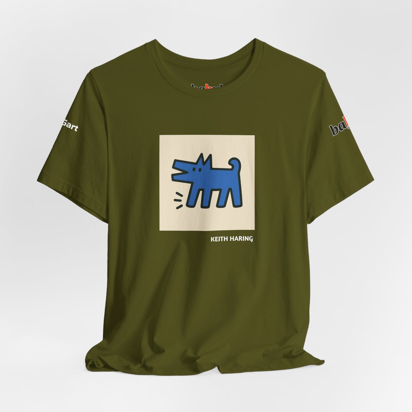 DOGART Unisex Jersey Cat T-Shirt - KEITH HARING - Iconic Painting Reimagined with Dogs