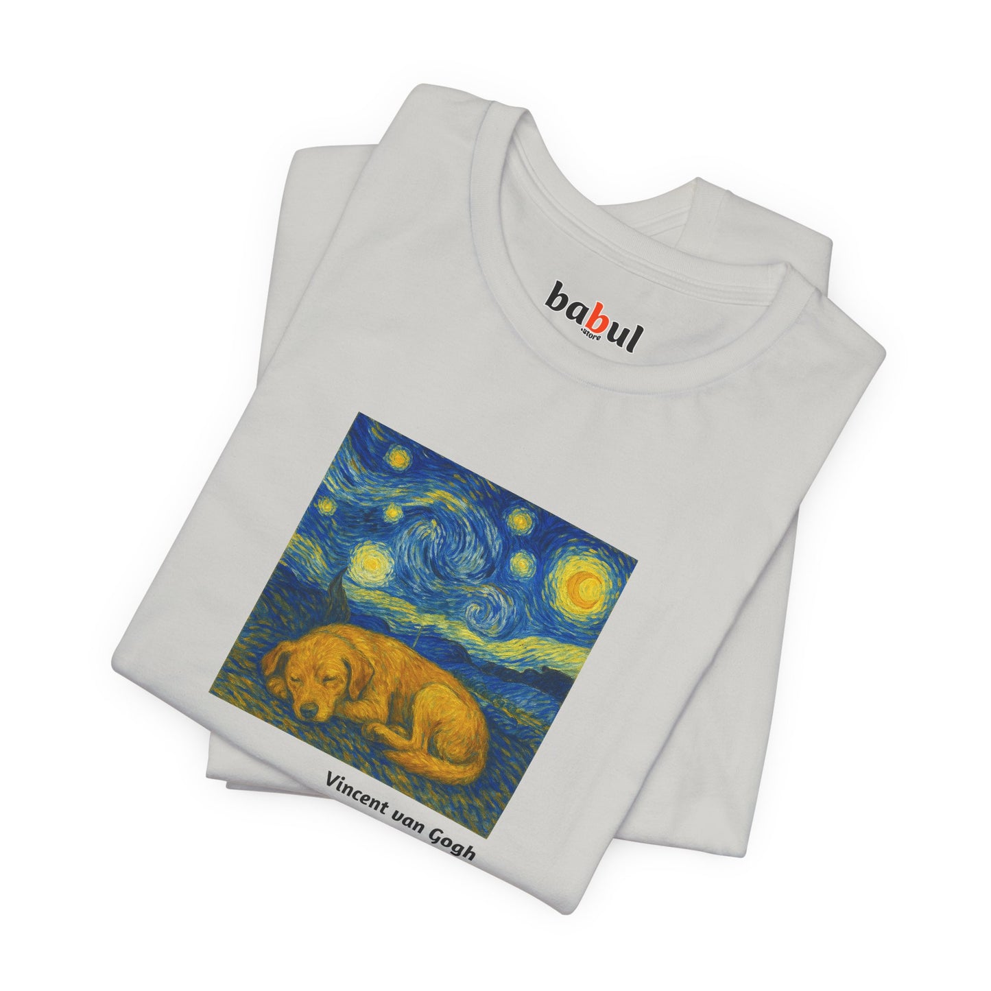DOGART Unisex Jersey Dog T-Shirt - VAN GOGH - Iconic Painting Reimagined with Dogs