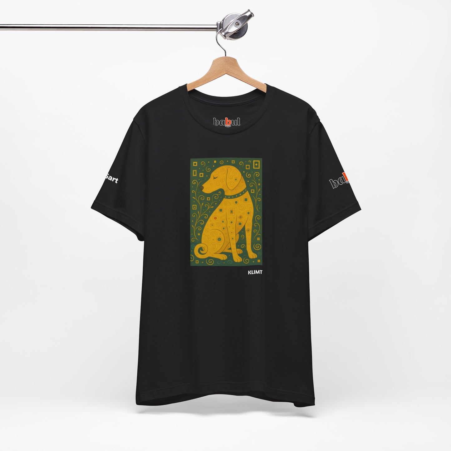 DOGART Unisex Jersey Dog T-Shirt - KLIMT - Iconic Painting Reimagined with Dogs