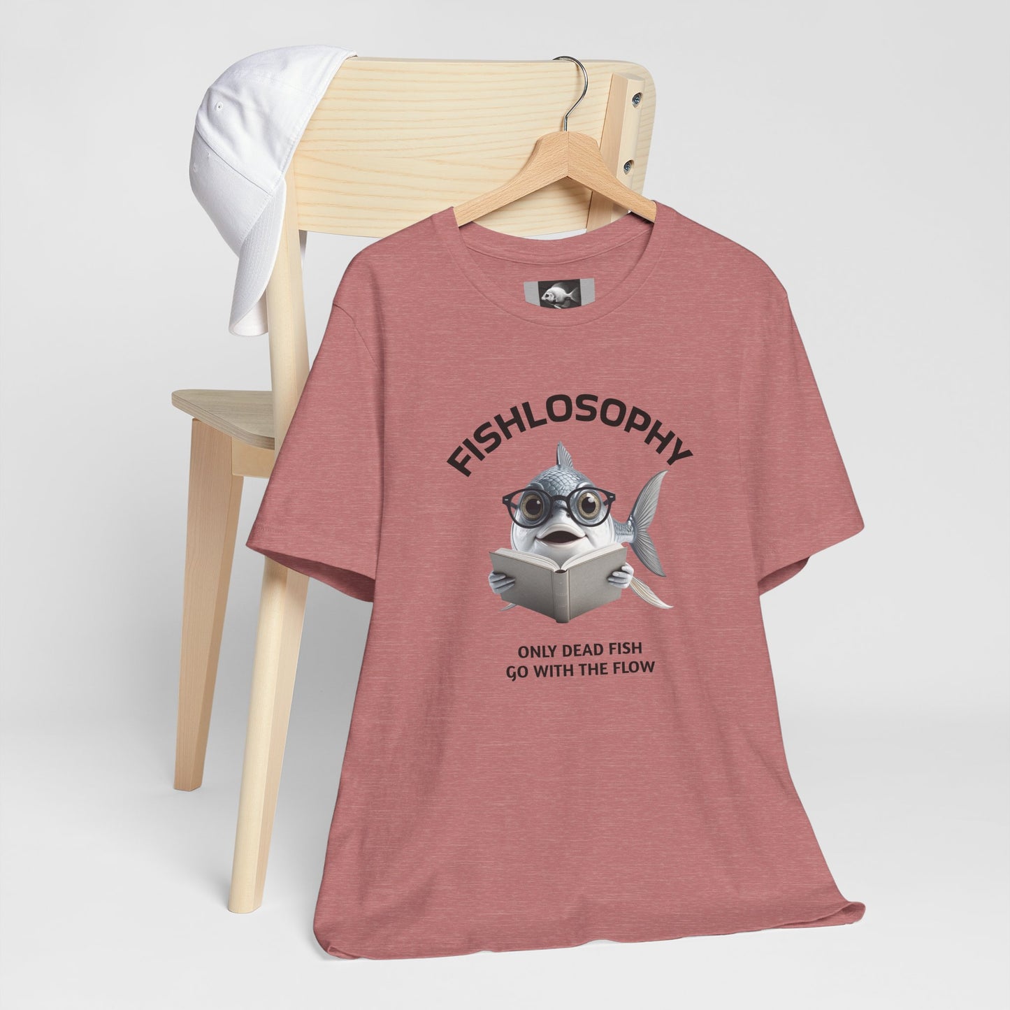 Fishlosophy Unisex Jersey Short Sleeve Tee – Only Dead Fish go with the Flow