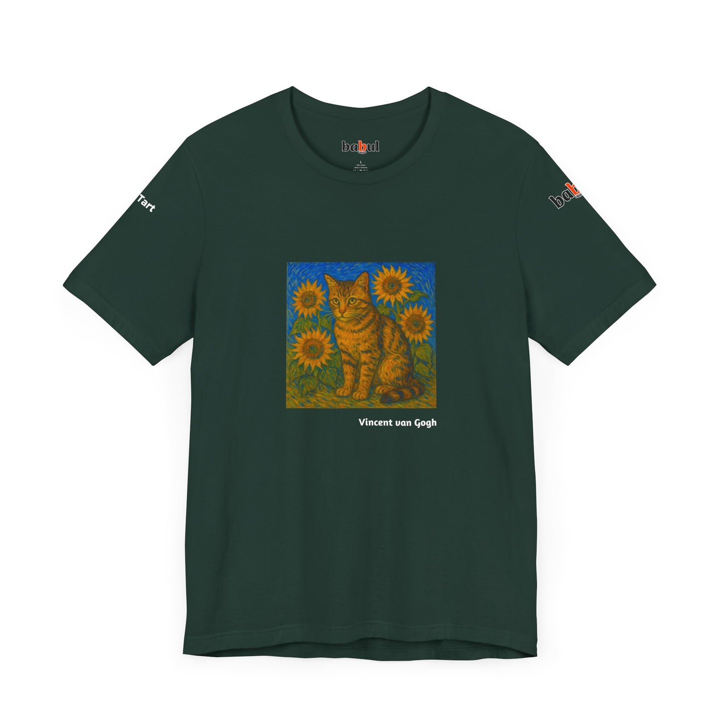 CATART Unisex Jersey Cat T-Shirt - Vincent van Gogh - Iconic Painting Reimagined with Cats