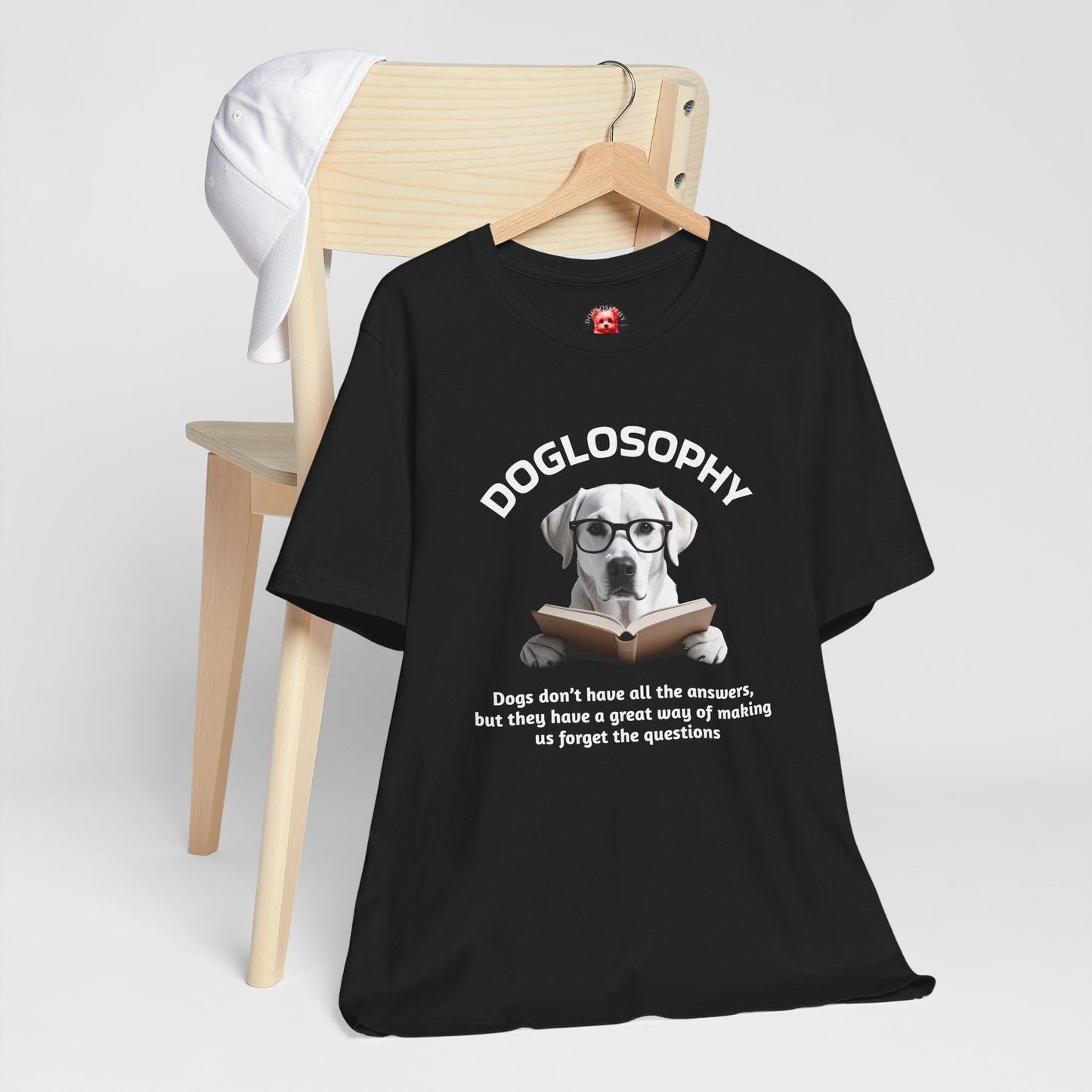 Doglosophy Unisex Jersey Short Sleeve Tee – "Dogs don't have all the answers" Design